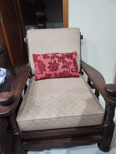 3,2,1 leather sofa srt and wooden single sofas two pairs