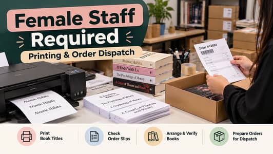 Female Staff Required for Printing & Dispatch