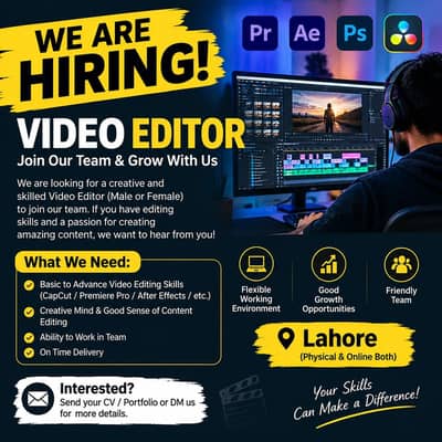 Need a professional video editors for our social media chanels