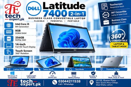 Dell Latitude 7400 2 in 1 | I5-8th Gen 8 GB RAM DDR4 256 GB SSD Nvme