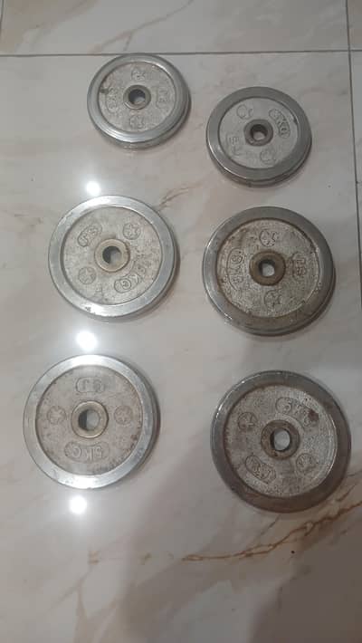 weight plates with iron rod 3 ft and 5ft.