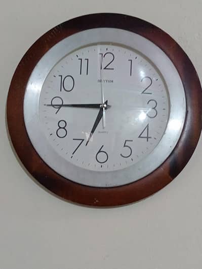 Rhythm CMG261NR06 analog wall clock wooden clock