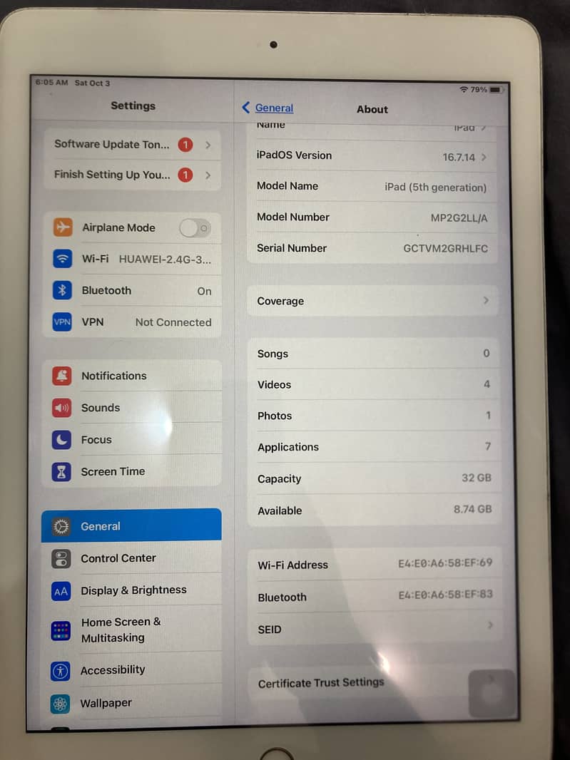 Ipad 5th generation 7