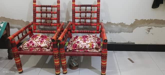 pair of pure wodden Sindhi chairs