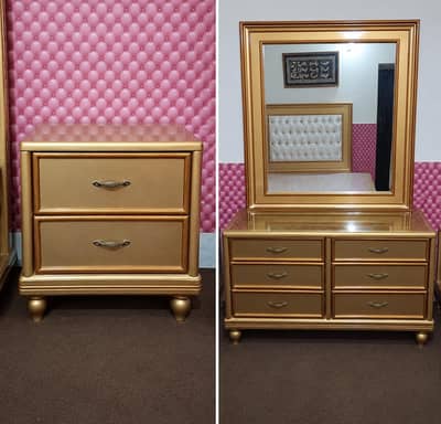 1 dressing table with 6 draws and 2 side table each has 2 draw