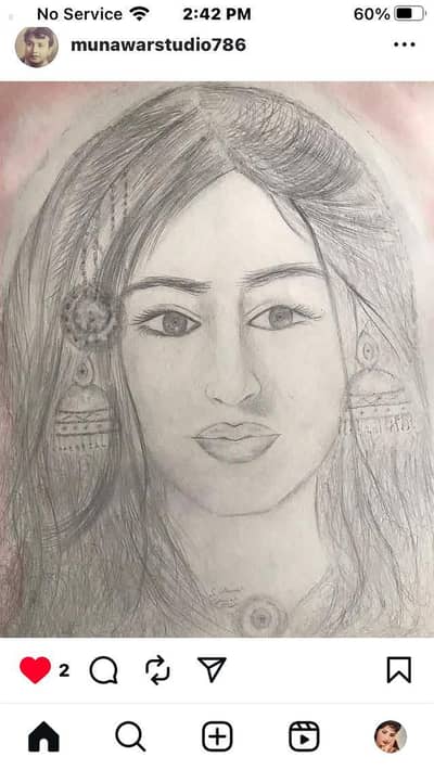 fine Art portrait Sketch painting