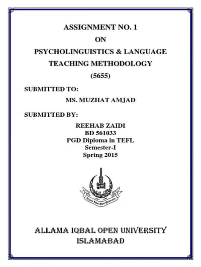AIOU and every type of assignment writing work