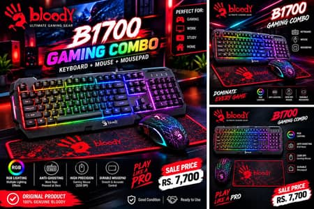 Bloody B1700 RGB Gaming Combo | Keyboard + Mouse + Mousepad