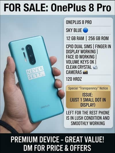 One Plus 8 Pro 256GB DUAL PTA