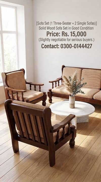 Sofa Set (1 Three-Seater + 2 Single Sofas)