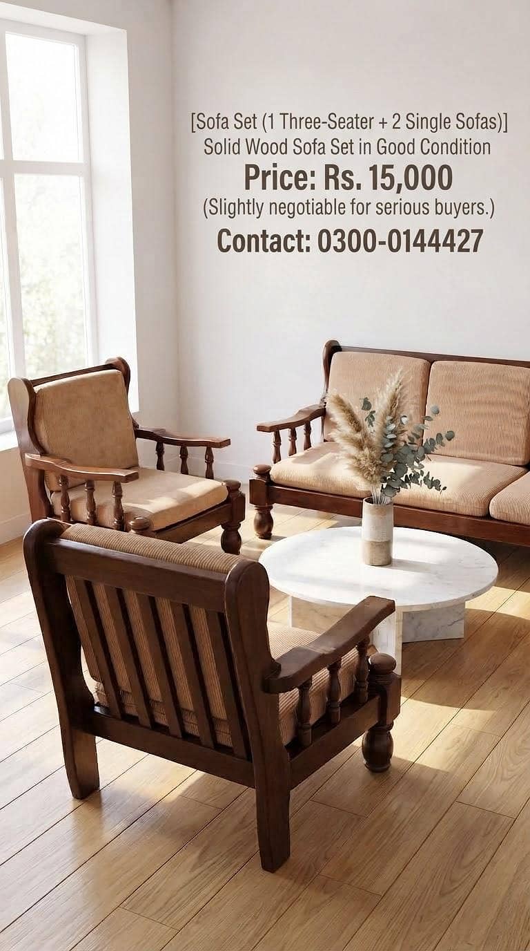 Sofa Set (1 Three-Seater + 2 Single Sofas) 0