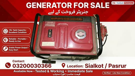 Generator  3KVA 15L tank capacity