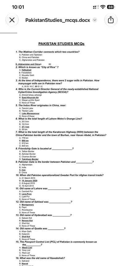 Pak Mcqs All Subjects PDF available and Word and Pdf
