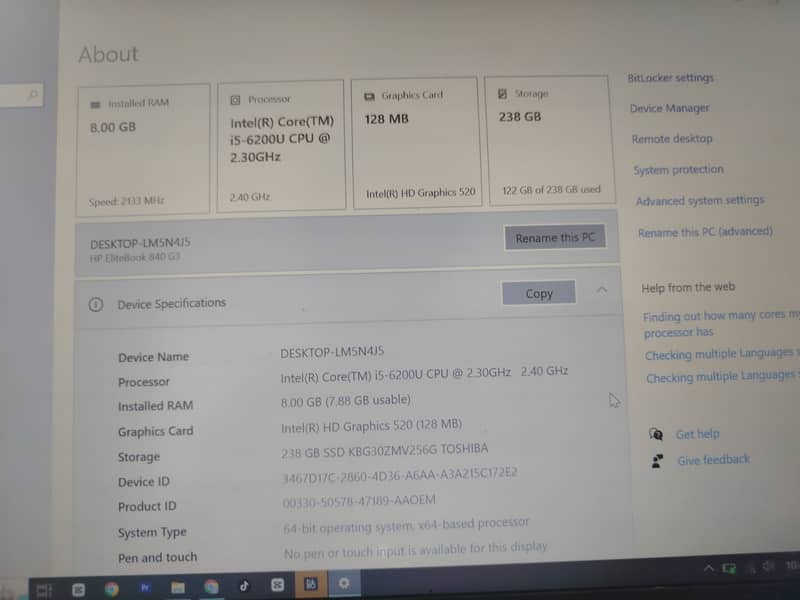 HP core i5 6generation 6
