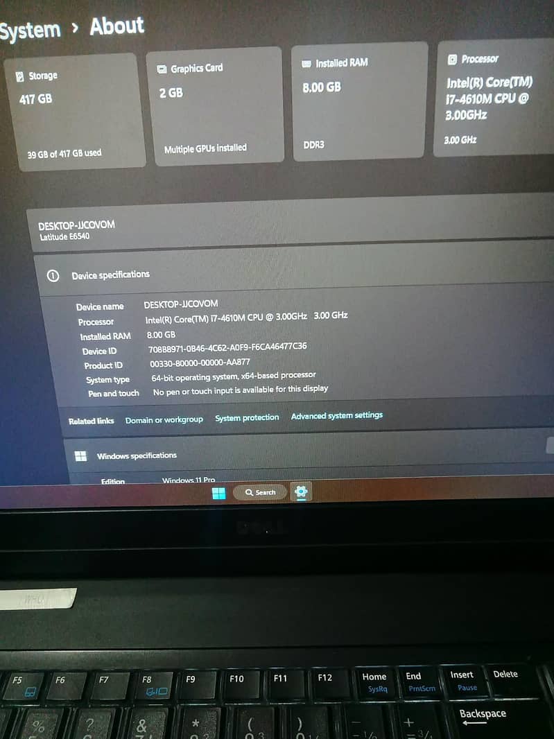 Dell latitude E 6540 0