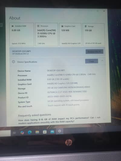 laptop i5 6 jenration (hp)