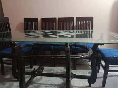 Dining table with 6 chairs contact 03069225620