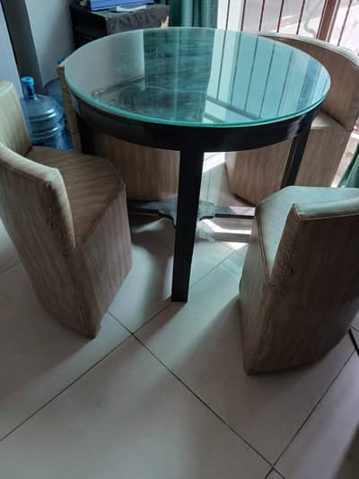 Wooden small dining set for 4