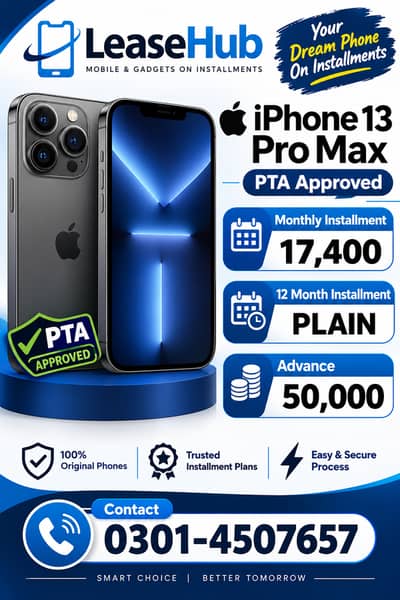 Apple iPhone 13 Pro Max Pta Approved on Easy Installment Only Lahore