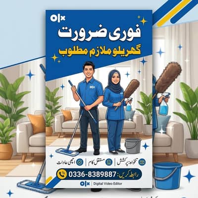 House Cleaner / Domestic Helper Required (Male / Female)
