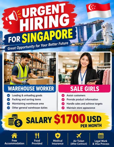Singapore work visa for male and female