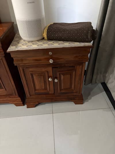 Pair Wooden Side Table  / Bedside Table – Excellent Condition