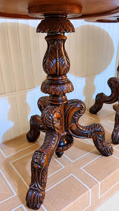 Rare Luxury Antique-Style Tali Wood Tables | Brand New Pair of 2