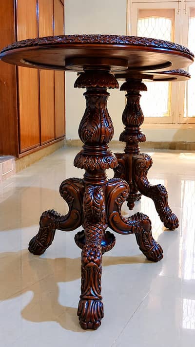 Luxury,Antique-Style Tali Wood Chinyoti Tables| Height 2' 4"|Pair of 2