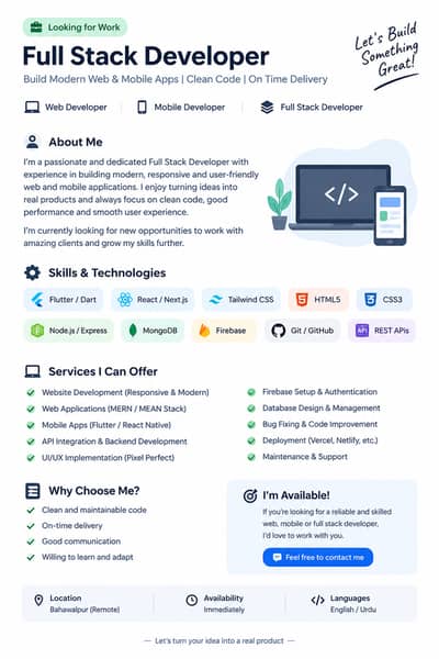 Full-Stack Web & Mobile App Developer | React | Node. js | JavaScript