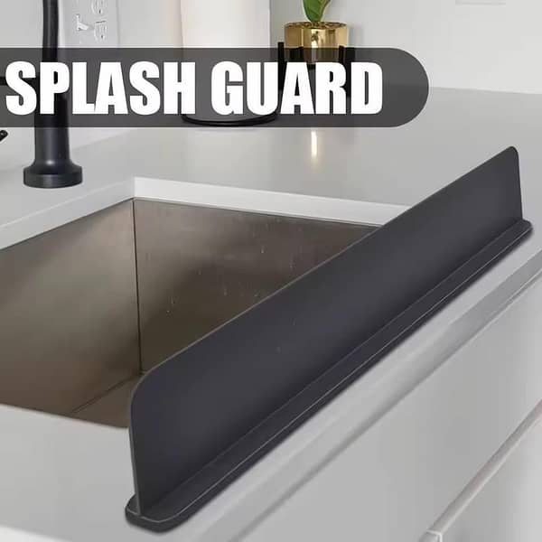 Premium Quality Silicone Sink Splash Guard Water Splash Stopper For Kitchen & Bathroom Sink Splash Catcher For Kitchen & Bathroom with Strong Suction Cups