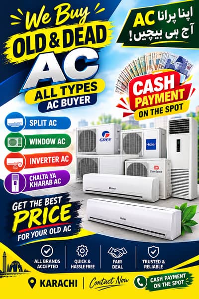 Old AC Buyer/Used AC Purchaser/Window Split Inverter/AC Buyer Scrap
