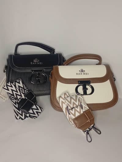 Black &White and Brown two tone hand and shoulder
