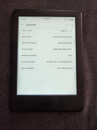 Amazon kindle 10th generation basic model 8gb