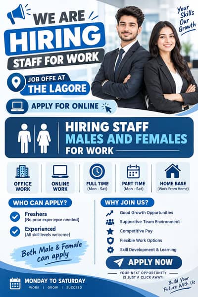 we are hiring staff for work