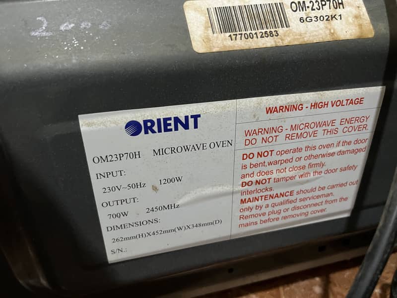 ORIENT MICROWAVE OVEN 2