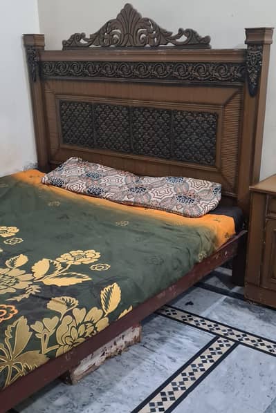 solid wood bed side table dressing wardrobe complete set urgent sale