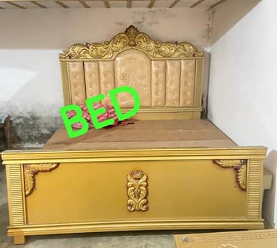 Complete Golden Bedroom Furniture Set-Dressing  Table& side Table