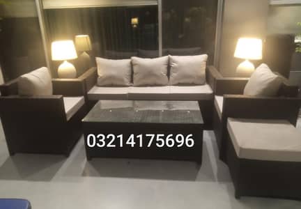 OUTDOOR GARDEN RATTAN UPVC FURNITURE SOFA SET CHAIRS TABLE UMBRELLA