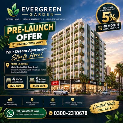 PRE-LAUNCH BOOKING OPEN | 870 SQFT 4-Room Apt. | At Gulshan Chorangi