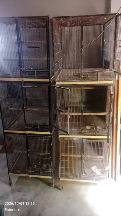 Large Iron Bird Cage 6 Portion | Parrot & Birds hens etc cages