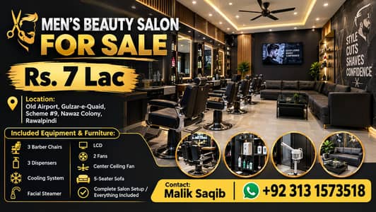 Gents Beauty Salon|Barber Shop|Men Salon|Running saloon for sale