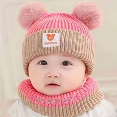 cute bear ear Winter cap matching neck warem snood