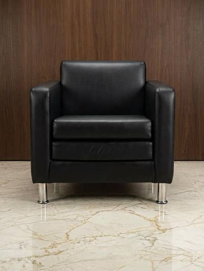 Premium Charcoal Grey Leatherette 4-Piece Sofa Set - (per piece 5000)