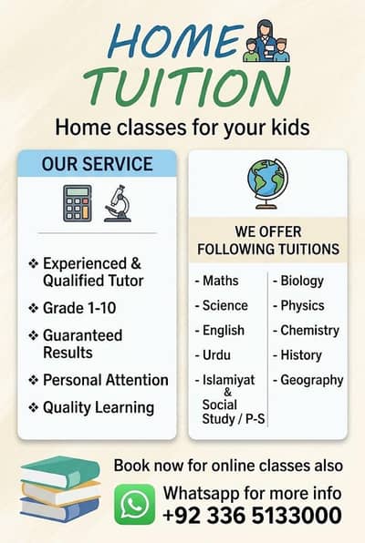 Home Tuition available in Gulraiz phase 6,