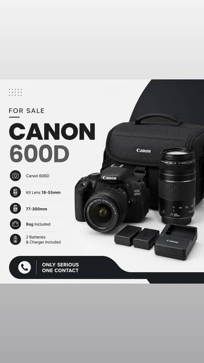 Canon 600d (including accessories) urgent sale