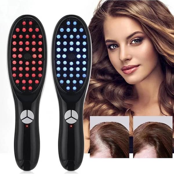 T  Unisex Electric Hair Growth Comb with Red and Blue LED Light Therapy, Rechargeable Steam Spray Hair Hydration and Scalp Massage Brush -Anti Hair Fall Hair Regrowth Comb Helps reduce hair fall, hair thinning & weak roots