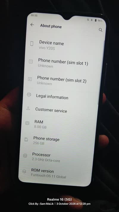 Vivo Y20s 8GB 256GB 10/10 Condition