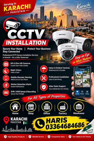 PROFESSIONAL CCTV CAMERA INSTALLATION IN KARACHI