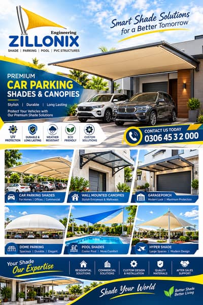 Tensile car parking shade / pvc garage porch / car roof canopy shed