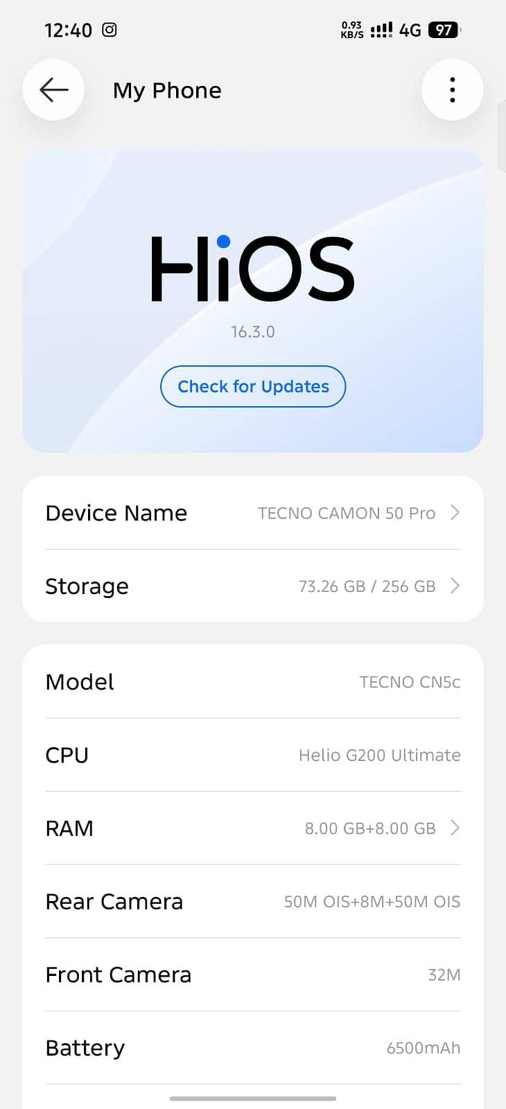 Tecno camon 50 pro 7